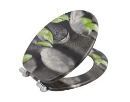 U形黑色石头印花马桶座圈